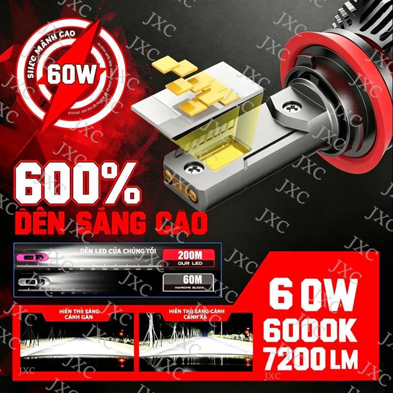M8PRO H4/H7 Quyền lực 60W, điện áp 12-24V Đèn pha LED, lắp đặt không phá hủy, tuổi thọ siêu dài 5000h+, chịu lạnh và chịu nhiệt