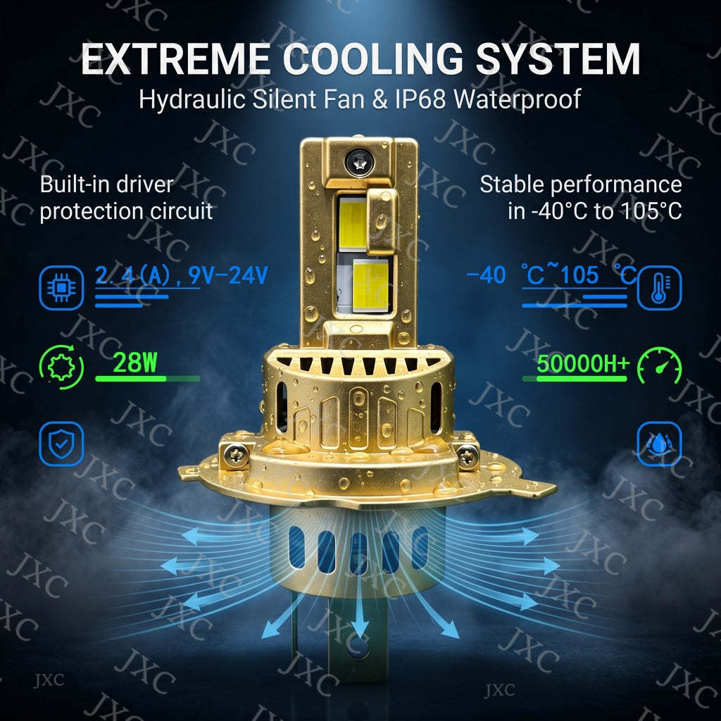 Đèn Pha Ô Tô LED Siêu Sáng  Cao Cấp Chống Nước  Phù Hợp H4 H7 Ô Tô Xe Máy (Toyota、Honda、Vinfast…)