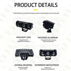 Đèn LED Trợ Sáng Bi Gầm Dạng Dời 3 Đèn pha 12V 24V 6000K 3000K Lưới tản nhiệt cản trước Đèn làm việc phụ trợ cho xe máy