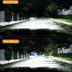 HI H7 H4 Đèn LED công suất cao 6000LM 6000K Rõ ràng na Đèn pha Cài đặt dễ dàng mà không cần công cụ, ánh sáng mạnh tập trung chiếu xạ siêu rõ ràng, phạm vi siêu xa hơn 200 mét, công nghệ dẫn nhiệt