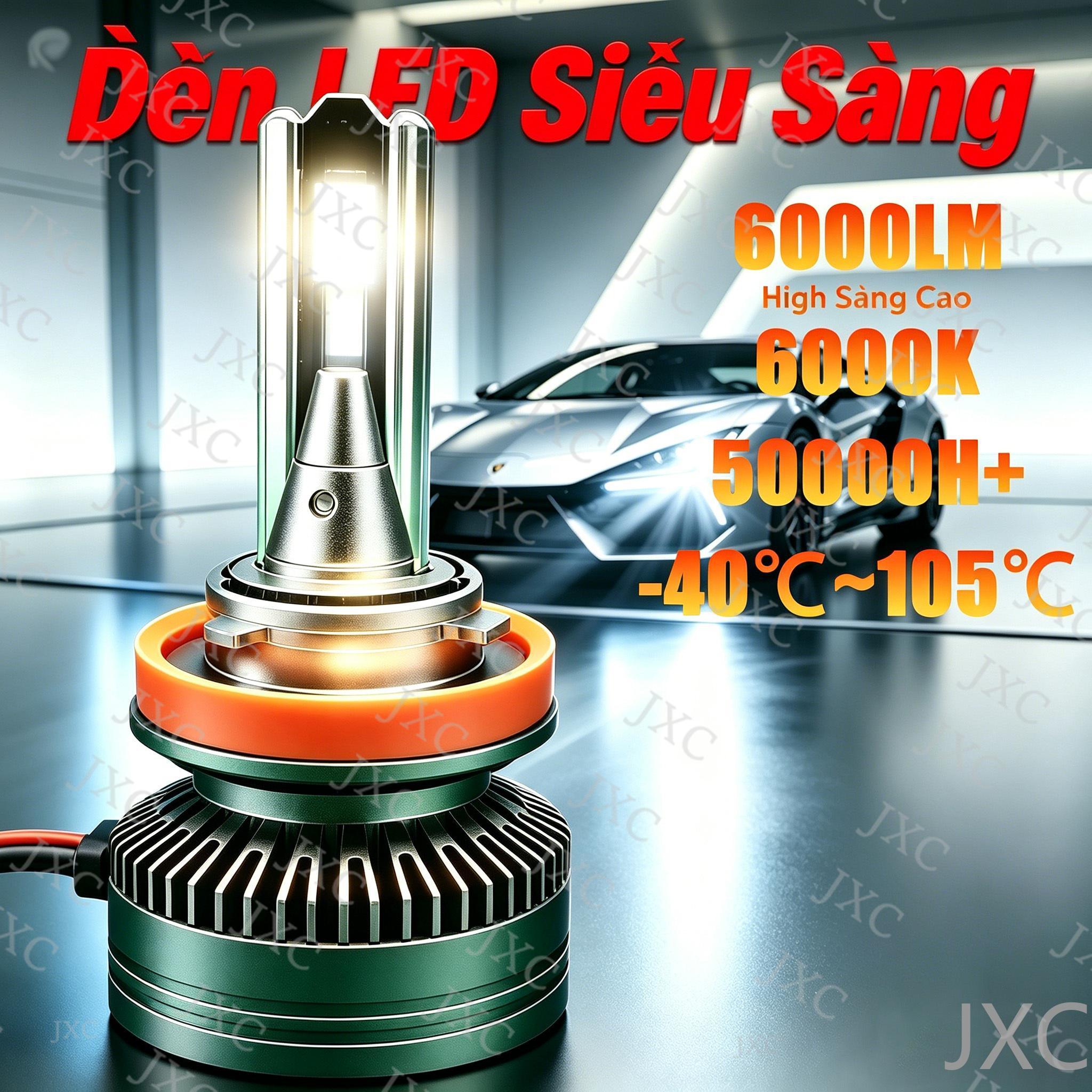 HI H7 H4 Đèn LED công suất cao 6000LM 6000K Rõ ràng na Đèn pha Cài đặt dễ dàng mà không cần công cụ, ánh sáng mạnh tập trung chiếu xạ siêu rõ ràng, phạm vi siêu xa hơn 200 mét, công nghệ dẫn nhiệt