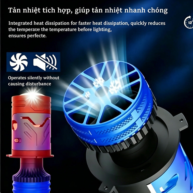YH76 Ống Kính Laser H4 Bên Ngoài 85W/105W Ánh Sáng 80W, Chùm Cao 100W, 12-24VTuổi Thọ Siêu Dài, Cài Đặt Không Phá Hủy