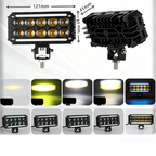V104 Series Đèn Lưới LED 10 Viên Hai Hàng Cho Ô Tô – Đèn Flash Vàng & Trắng + RGB Trên Dưới, Công Suất 80W, 8000LM, 3500-6000K, Điện Áp 12-48V