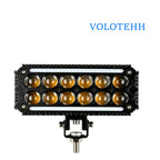 V105 Series Đèn Lưới LED 12 Viên Hai Hàng Cho Ô Tô – Đèn Flash Vàng & Trắng + RGB Trên Dưới, Công Suất 100W, 10000LM, 3500-6000K, Điện Áp 12-48V