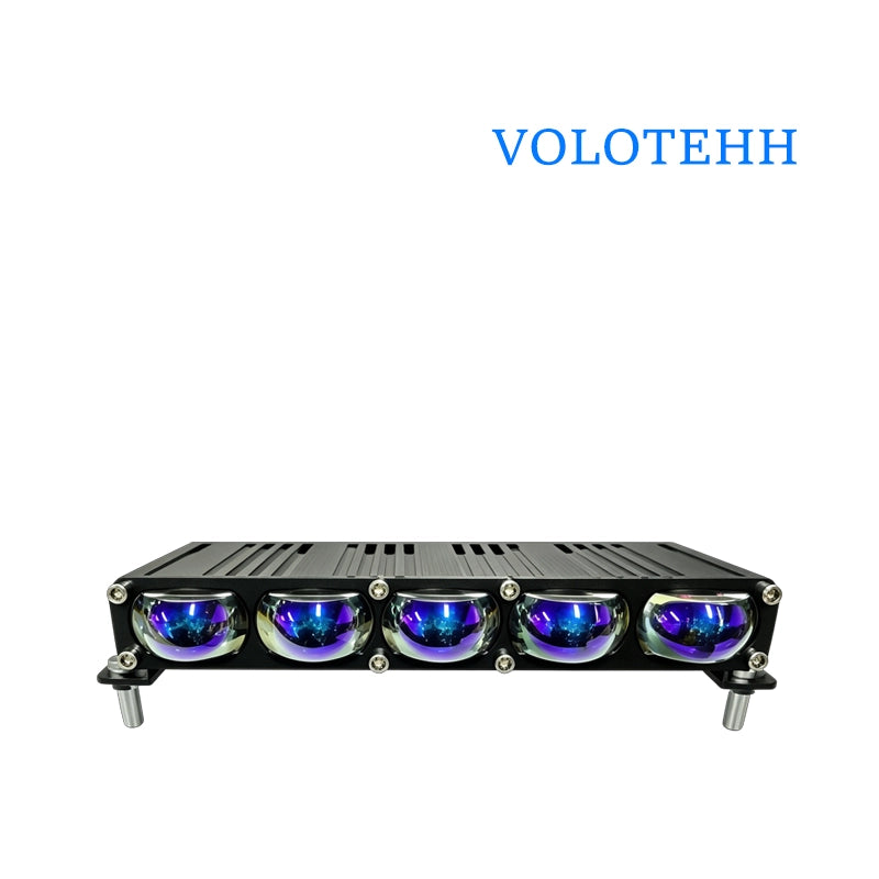 JP-V91 Series Đèn Lưới LED 5 Bóng Cho Ô Tô – Đèn Flash Vàng & Trắng + RGB Trên Dưới, Công Suất 120W, 6000LM, 3500-6000K, Điện Áp 12-48V
