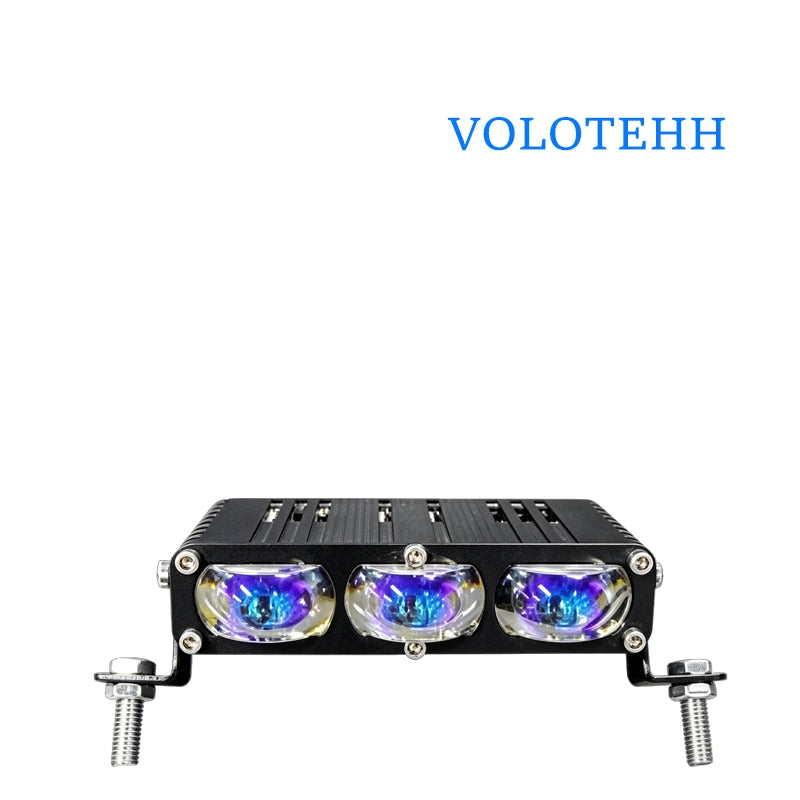 V80 Series Đèn Lưới LED 3 Bóng Cho Ô Tô – Đèn Flash Vàng & Trắng + RGB Trên Dưới, Công Suất 80W, 6000LM, 3500-6000K, Điện Áp 12-48V