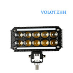 V104 Series Đèn Lưới LED 10 Viên Hai Hàng Cho Ô Tô – Đèn Flash Vàng & Trắng + RGB Trên Dưới, Công Suất 80W, 8000LM, 3500-6000K, Điện Áp 12-48V