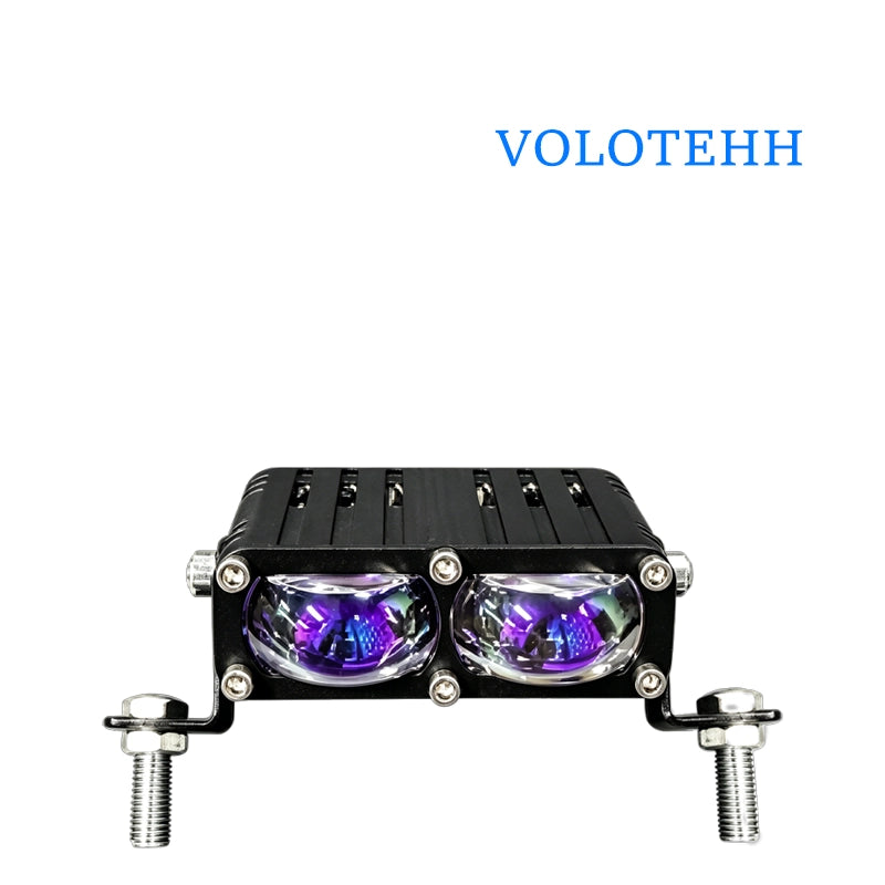 -V79 Series Đèn Lưới LED 2 Bóng Cho Ô Tô – Đèn Flash Vàng & Trắng + RGB Trên Dưới, Công Suất 60W, 6000LM, 3500-6000K, Điện Áp 12-48V