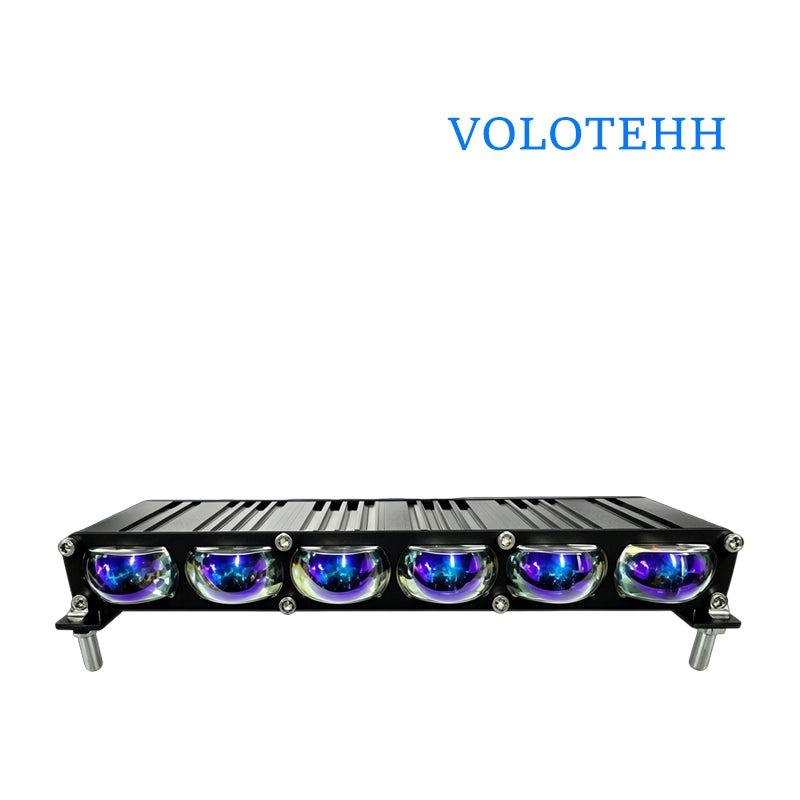 JP-V92 Series Đèn Lưới LED 6 Bóng Cho Ô Tô – Đèn Flash Vàng & Trắng + RGB Trên Dưới, Công Suất 140W, 6000LM, 3500-6000K, Điện Áp 12-48V