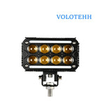JP-V103 Series Đèn Lưới LED 8 Viên Hai Hàng Cho Ô Tô – Đèn Flash Vàng & Trắng + RGB Trên Dưới, Công Suất 60W, 6000LM, 3500-6000K, Điện Áp 12-48V