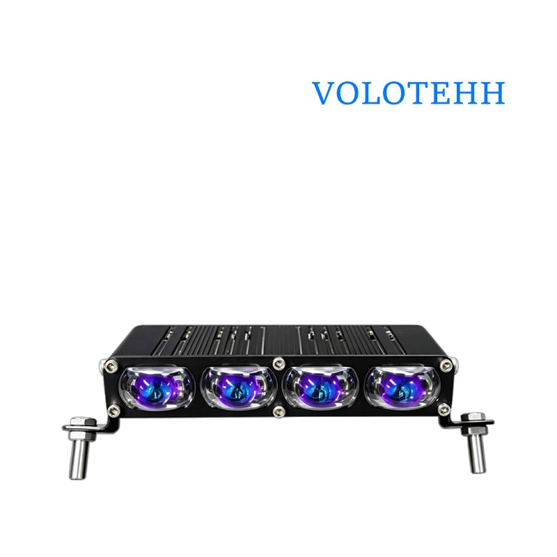 V81 Series Đèn Lưới LED 4 Bóng Cho Ô Tô – Đèn Flash Vàng & Trắng + RGB Trên Dưới, Công Suất 100W, 6000LM, 3500-6000K, Điện Áp 12-48V
