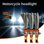 Đèn LED xe máy H4 ```DC10-24v``` Công suất: 20W Công suất: 7000k Dòng quang: 1800 LM, tản nhiệt bằng đồng. "Tuổi thọ siêu dài, cài đặt không phá hủy