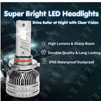 H4 LED Headlight for Car H4 led Bulb180W 18000LM 2Pcs Long Lifespan White Easy Instal