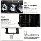 Đèn LED Trợ Sáng Bi Gầm Dạng Dời 3 Đèn pha 12V 24V 6000K 3000K Lưới tản nhiệt cản trước Đèn làm việc phụ trợ cho xe máy