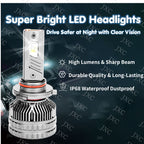 H4 LED Headlight for Car H4 led Bulb180W 18000LM 2Pcs Long Lifespan White Easy Instal