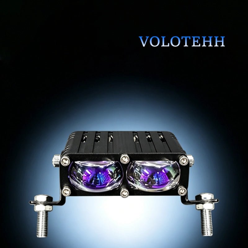 -V79 Series Đèn Lưới LED 2 Bóng Cho Ô Tô – Đèn Flash Vàng & Trắng + RGB Trên Dưới, Công Suất 60W, 6000LM, 3500-6000K, Điện Áp 12-48V