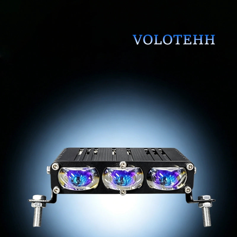 V80 Series Đèn Lưới LED 3 Bóng Cho Ô Tô – Đèn Flash Vàng & Trắng + RGB Trên Dưới, Công Suất 80W, 6000LM, 3500-6000K, Điện Áp 12-48V