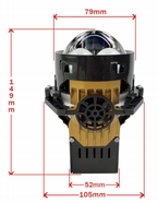 RD04- Series + Đèn LED Ô Tô + Lens 3 Inch Double Cup Dual Projector, Cos/Pha 55W/65W, 5800K, 12000LM, 12V, Bảo Hành 18 Tháng